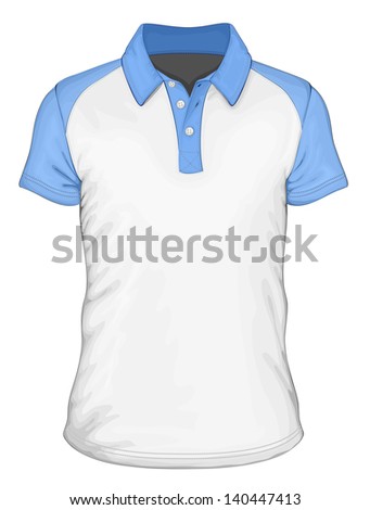 Men'S Short Sleeve Polo-Shirt Design Templates (Front View). Vector ...