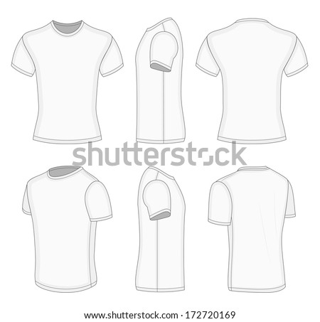 All Views Men'S White Short Sleeve T-Shirt Design Templates (Front ...