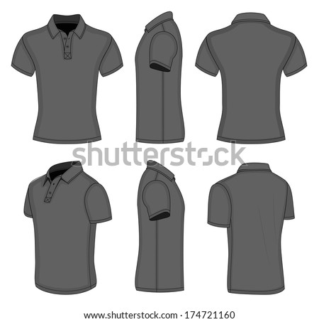 All Views Men'S Black Short Sleeve Polo Shirt Design Templates (Front ...