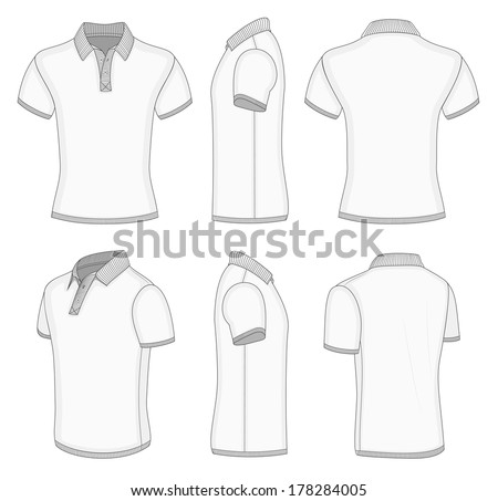 All Views Men'S White Short Sleeve Polo Shirt Design Templates (Front ...