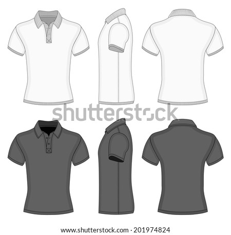 Men'S White And Black Short Sleeve Polo Shirt And T-Shirt Design ...