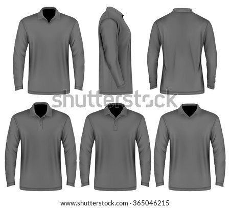 Men'S Slim-Fitting Polo Shirt (Front, Back And Side Views). Polo ...