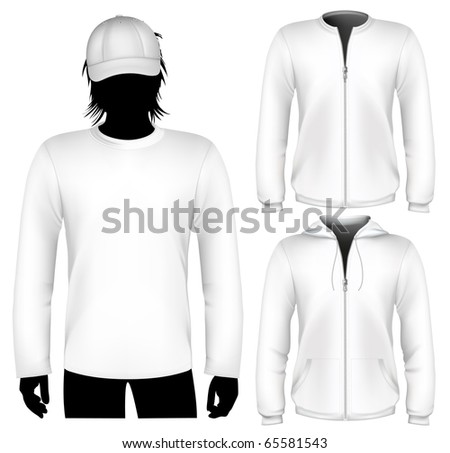 Vector. Shirt And Sweatshirt Design Template With Human Body Silhouette ...