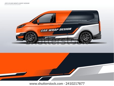 Sporty van car wrap livery design vector eps 10