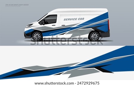 Sporty van service car wrap livery design vector file eps 10 decal printable file