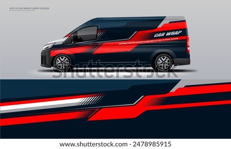 car wrap livery design for van. vector file ready print graphic fit on universal van