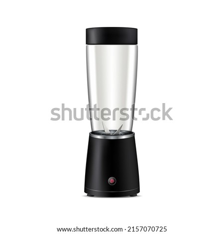 Blender vector illustration. Blender 3 d. Realistic illustration of a kitchen appliance. Smoothie maker.