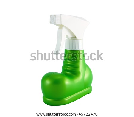 Bottle spray for cosmetic cream close-up on a white background