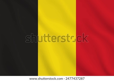 3d illustration waving flag of Belgium. Vector flag of Belgium. Symbol of Belgium.