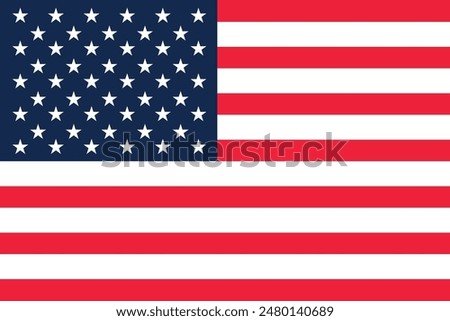 USA waving flag pattern background. Realistic national flag design. Abstract vector template.