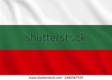 3d illustration waving flag of Bulgaria. Vector flag of Bulgaria. Symbol of Bulgaria.