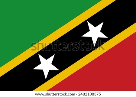 Saint Kitts and Nevis_flag pattern background. Realistic national flag design. Abstract vector template.