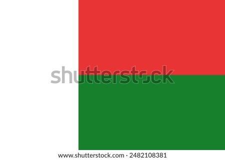 Madagascar flag pattern background. Realistic national flag design. Abstract vector template.