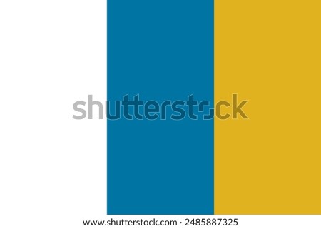 Canary Islands flag pattern background. Realistic national flag design. Abstract vector template.