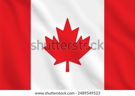 3d illustration waving flag of Canada. Vector flag of Canada. Symbol of Canada.