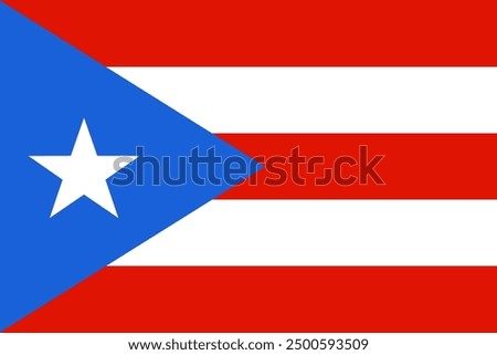 Puerto Rico waving flag pattern background. Realistic national flag design. Abstract vector template.