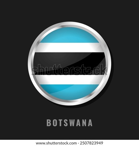 Botswana round framed national flag. Circular glossy flag of Botswana.