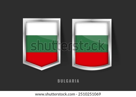 Vector Illustration of BULGARIA Label Logo. BULGARIA Badge Sign BULGARIA With Flag, Bulgaria Product Label Banners Template.