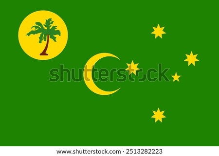 Cocos (Keeling) Islands flag pattern background. Realistic national flag design. Abstract vector template.