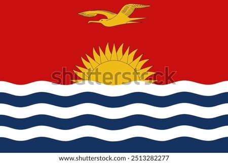 Kiribati flag pattern background. Realistic national flag design. Abstract vector template.