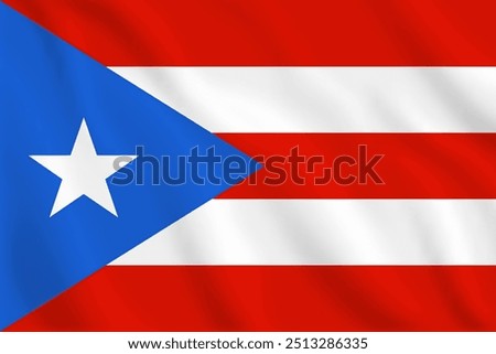 3d illustration waving flag of Puerto Rico. Vector flag of Puerto Rico. Symbol of Puerto Rico.