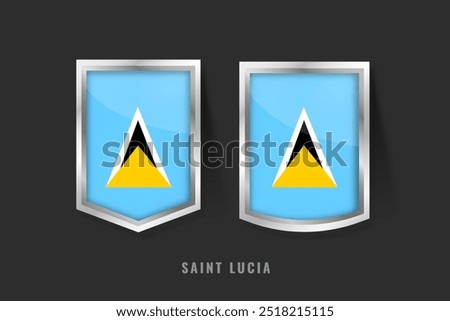 Vector Illustration of SAINT LUCIA Label Logo. SAINT LUCIA Badge Sign SAINT LUCIA With Flag, Saint Lucian Product Label Banners Template.