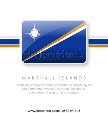 National Marshall Island Flag.Vector Marshall Island Button Flag. Realistic National Flag Design and Vector Template.