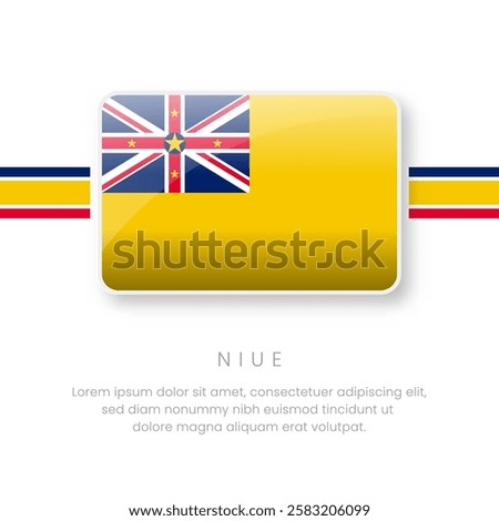 National Niue Flag.Vector Niue Button Flag. Realistic National Flag Design and Vector Template.