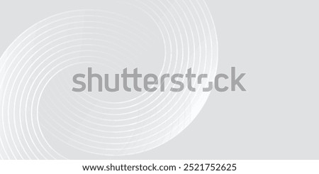 Abstract white glowing geometric lines on gray background. Modern shiny blue circle lines pattern. Futuristic technology concept. Suit for cover, poster,