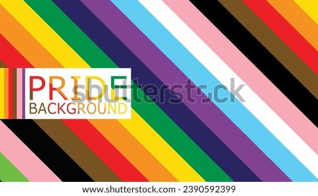 Inclusive Pride Background with Progression Pride Flag Colors. Rainbow Stripes Wallpaper in Gay Pride Colors