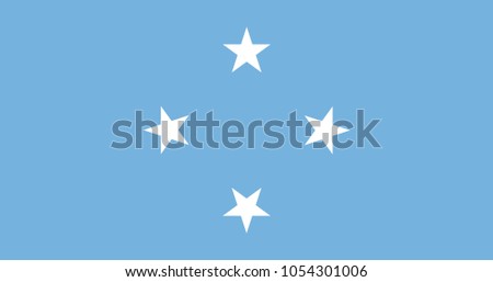 Flag of Federated States of Micronesia official colors and proportions, vector image.