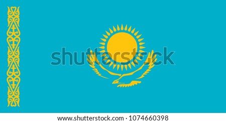 Flag of Kazakhstan official colors and proportions, vector image.