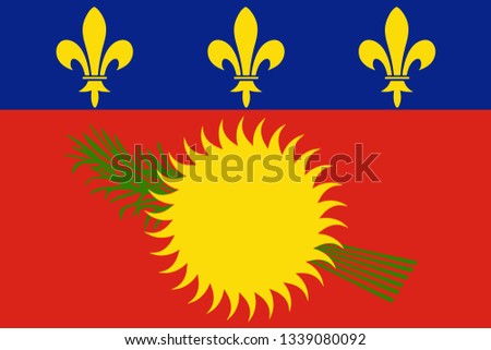 Variant flag of Guadeloupe rate and colors, vector.