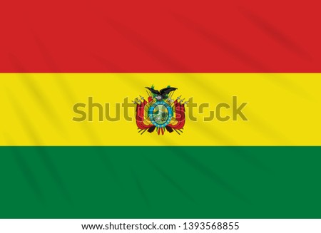 Flag Bolivia swaying in wind, realistic vector