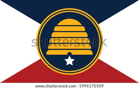 Commemorative flag of Utah in real proportions and colors, vector image
