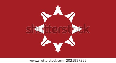 Pine Ridge flag in real proportions and colors, vector image