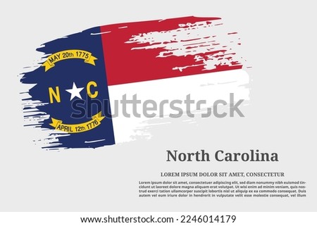 North Carolina US flag grunge brush and text poster, vector
