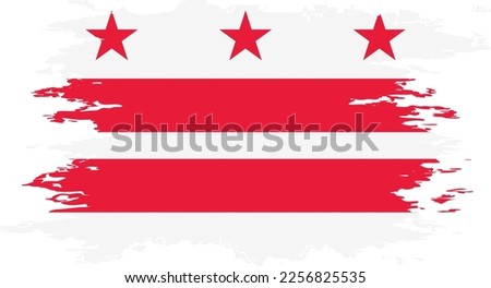 District of Columbia US flag grunge brush color image, vector