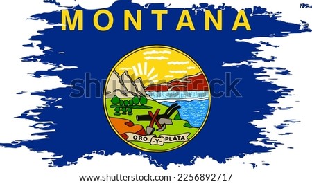 Montana US flag grunge brush color image, vector