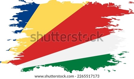 Seychelles flag grunge brush color image, vector