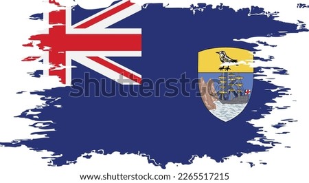 Saint Helena, Ascension and Tristan da Cunha flag grunge brush color image, vector