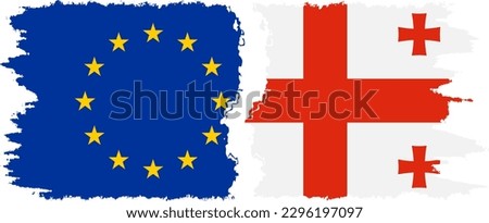 Image, Stock Photo tattered Europe flag in the wind