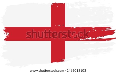 England flag, wide brush stroke on transparent background, vector.