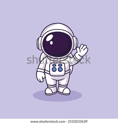 Cute Astronaut Floating Cartoon Vector Icon Illustration. Science Technology Concept Flat Cartoon Style Design.