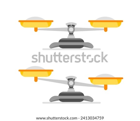 Classic balance scale with bowls in equilibrium, symbolizing justice, balance, and equality in legal and ethical matters