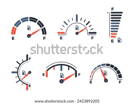 Gauge fuel. Fuel indicators gas meter. Oil level tank bar meter. Vector illustration