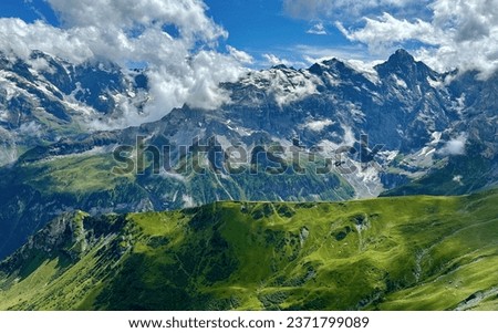 Similar – Foto Bild Schweizer Alpental im Morgenlicht