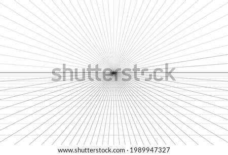 Room perspective grid background 3d Vector illustration. architecture model projection background template. Line one point perspective horizon perspective sheme