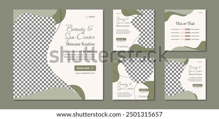 Beauty and spa center products skin care social media post banner design Square banner collection Makeup Salon Square Flyer Template Design