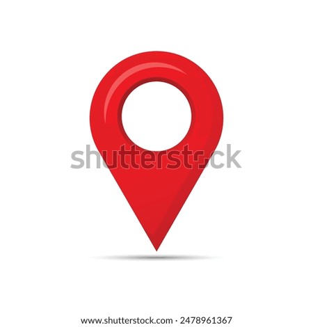 vector Location Red pin with a white background
